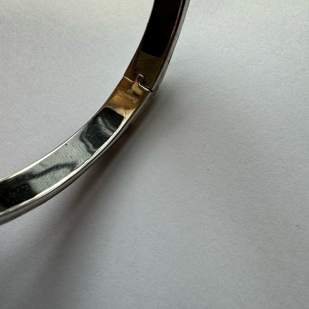 Angelique de Paris Veranda Black Resin Sterling Silver Bracelet With CZ - Picture 10 of 10